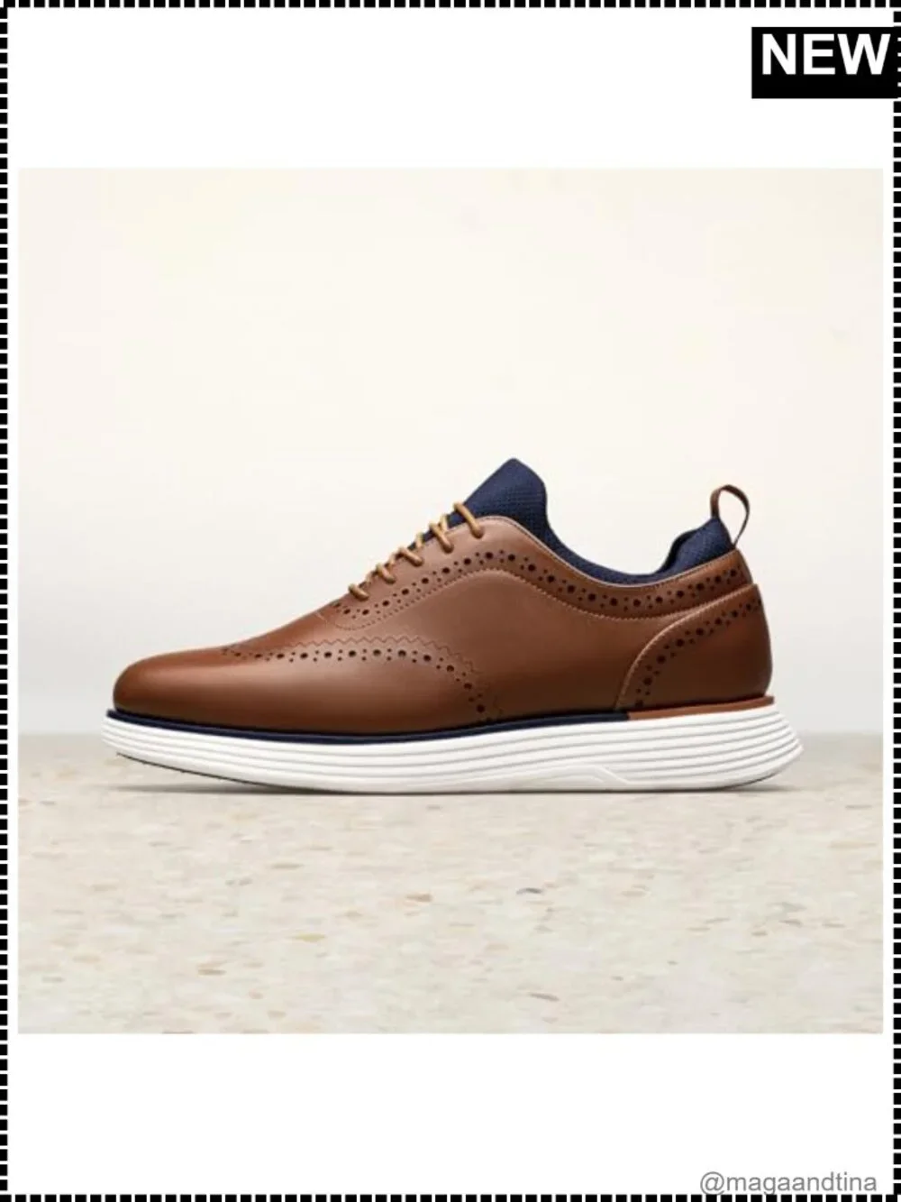 Men's MaxFlex Dress Sneakers Oxfords Faux Leather Knit Wingtip Cushioned